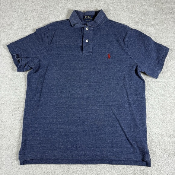 Polo Ralph Lauren Polo Shirt Mens Medium Blue Classic Fit Short Sleeve Pony Logo - Picture 2 of 5